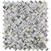 Splashback Tile Coule Black Weave Pearl Shell Mosaic Tile - 11.81 in. x 13 in. Tile Sample-COULBLKWEAVSMP 300990172