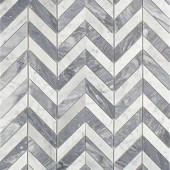 Splashback Tile Dart White Carrara and Bardiglio 10-3/4 in. x 10-3/4 in. x 10 mm Polished Marble Mosaic Tile-DRTCRABRD 206675391