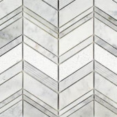 Splashback Tile Dart Winged Carrera 11-3/4 in. x 11-3/4 in. x 10 mm Polished Marble Mosaic Tile-DRTWGDCRA 206675393