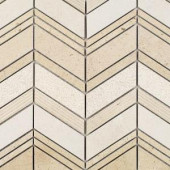 Splashback Tile Dart Winged Crema Marble Mosaic Tile - 3 in. x 6 in. Tile Sample-SMP-DRTWGDCRM 206675400