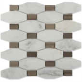 Splashback Tile Diapson Oriental with Athens Gray Dot 10 in. x 10 in. x 10 mm Polished Marble Mosaic Tile-DIAORIAGDT 206823034