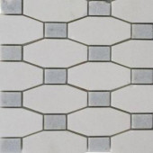 Splashback Tile Diapson White Thassos with Blue Celeste Dot Polished Marble Tile - 3 in. x 6 in. Tile Sample-L2C3DIATASBLDT 206823039