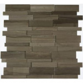 Splashback Tile Dimension 3D Brick Athens Gray Pattern 12 in. x 12 in. x 8 mm Marble Mosaic Floor and Wall Tile-DIMENSION3DBRICKATHENSGRAY 203061364