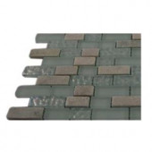 Splashback Tile Emerald Bay Blend Brick Pattern Brick Marble and Glass Floor and Wall Tile - 6 in. x 6 in. Tile Sample-R4A5 203218103