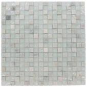 Splashback Tile Emerald Bay Blend Squares 12 in. x 12 in. x 8 mm Marble and Glass Mosaic Floor and Wall Tile-EMERALD BAY BLEND SQUARES 203061533
