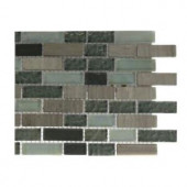 Splashback Tile Galaxy Blend Brick Pattern 1/2 in. x 2 in. Marble and Glass Tile - 6 in. x 6 in. Tile Sample-R4D6 203218121