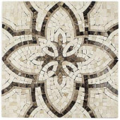 Splashback Tile Garden Crema Marfil and Dark Emperador Marble Mosaic Tile - 3 in. x 6 in. Tile Sample-L5A4GDNCRDRKRMP 206675406