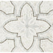 Splashback Tile Garden White Gray 12 in. x 12 in. x 10 mm Marble Mosaic Tile-GDNWHTGRY 206675404