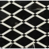 Splashback Tile Grand Nero 11 in. x 12 in. x 10 mm Polished Marble Mosaic Tile-GDNRO 206822993