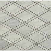 Splashback Tile Grand Textured White Carrera 11 in. x 12 in. x 10 mm Polished Marble Mosaic Tile-GDTXCRA 206822996