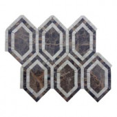 Splashback Tile Infinite Dark Empradore 9-1/2 in. x 11-1/2 in. x 10 mm Polished Marble Mosaic Tile-INFEMP 206823021