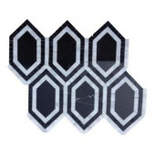 Splashback Tile Infinite Nero Polished Marble Tile - 3 in. x 6 in. Tile Sample-R2C11INFNRO 206823031