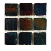 Splashback Tile Iridescent Raven Glass Tile - 6 in. x 6 in. Floor and Wall Tile Sample-R3C9 203218092