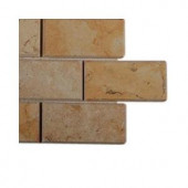 Splashback Tile Jerusalem Gold Beveled Natural Stone Mosaic Floor and Wall Tile - 3 in. x 6 in. x 8 mm Tile Sample-L3C4 STONE TILE 203478183