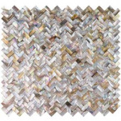 Splashback Tile Lokahi Brume Gold Herringbone 11-5/8 in. x 12 in. x 2 mm Pearl Shell Mosaic Tile-LOKGLDHERI 300915827
