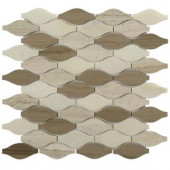 Splashback Tile Micro Ivory Ash 12 in. x 12 in. x 8 mm Glass and Marble Mosaic Tile-MICRO-IVORY-ASH 206347025