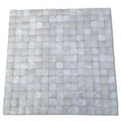 Splashback Tile Mother of Pearl Nacre White 12 in. x 12 in. x 2 mm 3D Pearl Shell Glass Wall Mosaic Tile-MOPNACREWHT3DPEARL 206496844