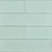 Splashback Tile Ocean Aqua Beached 9 Loose Pieces 2 in. x 8 in. x 8 mm Frosted Glass Subway Tile-OCNAQAFRST 206203017