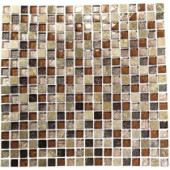 Splashback Tile Outback Brown Blend 12 in. x 12 in. x 8 mm Marble and Glass Mosaic Floor and Wall Tile-OUTBACK BROWN 203061405