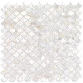 Splashback Tile Pacif White Shells Pearl Shell Mosaic Tile - 11.81 in. x 11.81 in. Tile Sample-PACWHTSHELLSMP 300990174