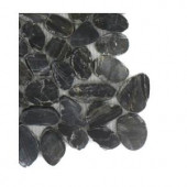 Splashback Tile Pebble Rock Flat Bed 3 in. x 6 in. x 8 mm Marble Mosaic Floor and Wall Tile Sample-R1C5 MARBLE TILE 204278956