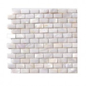 Splashback Tile Pitzy Brick Castel Del Monte White Pearl Mini Brick Pattern Floor and Wall Tile - 6 in. x 6 in. x 2 mm Tile Sample-R3D5 203218097