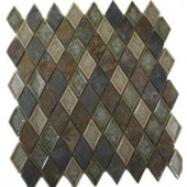 Splashback Tile Roman Selection Emperial Slate Diamond 11 in. x 11 in. x 8 mm Glass Mosaic Floor and Wall Tile-ROMAN SELECTION EMPERIAL SLATE DIAMOND 203478047