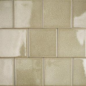 Splashback Tile Roman Selection Iced Tan 4 in. x 4 in. x 8 mm Glass Mosaic Tile-RMNICDTAN4X4 206203026