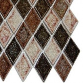 Splashback Tile Roman Selection IL Fango Diamond 3 in. x 6 in. x 8 mm Glass Mosaic Floor and Wall Tile Sample-R2D1 BACKSPLASH TILE 204278989