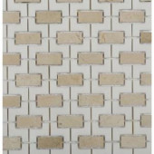 Splashback Tile Rorschack Crema Marfil and Thassos Polished Marble Floor and Wall Tile - 3 in. x 6 in. Tile Sample-C3C2RORCEMFIL 206883591