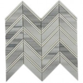 Splashback Tile Royal Herringbone Cipolino and Thassos Strips 10-1/2 in. x 12 in. x 10 mm Polished Marble Mosaic Tile-HDRYLCPLNTHS 206656084