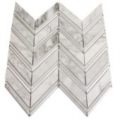 Splashback Tile Royal Herringbone Winter Polished Marble Floor and Wall Tile - 3 in. x 6 in. Tile Sample-M1D3HDRYLWNTR 206656094
