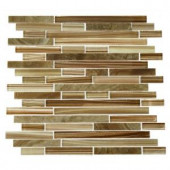 Splashback Tile Temple Latte Foam 12 in. x 12 in. x 8 mm Glass and Marble Mosaic Floor and Wall Tile-TEMPLE LATTE FOAM 203061554