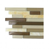 Splashback Tile Temple Taffee Marble and Glass Tile - 3 in. x 6 in. x 8 mm Tile Sample-R3B3 203218080