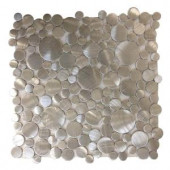 Splashback Tile Urban Silver Bubbles Metal Mosaic Tile - 3 in. x 6 in. Tile Sample-R3C6 206203072