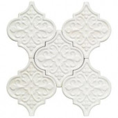 Splashback Tile Vintage Florid Lantern White 6-1/4 in. x 7-1/4 in. x 8 mm Ceramic Wall Mosaic Tile (5 Tiles Per Unit)-VINTAGEFLORIDLANLTWHT 206496939