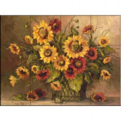 The Tile Mural Store Sunflower Bouquet 17 in. x 12-3/4 in. Ceramic Mural Wall Tile-15-1777-1712-6C 205842824