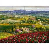 The Tile Mural Store Tuscan Poppy 17 in. x 12-3/4 in. Ceramic Mural Wall Tile-15-1377-1712-6C 205842806