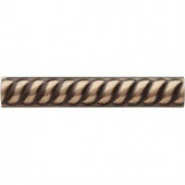 Weybridge 1 in. x 6 in. Cast Metal Rope Liner Classic Bronze Tile (16 pieces / case)-TRIM461002001HD 203381224
